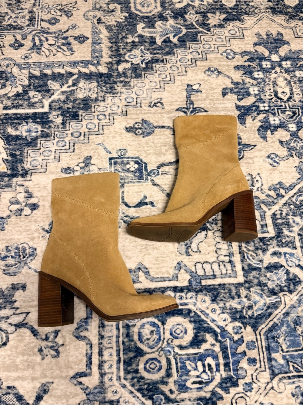 Franco Sarto Womens Stevie Suede Square Toe Booties - Picture 4 of 8
